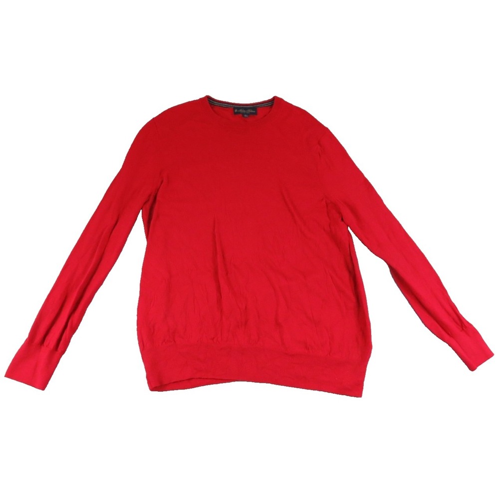 Brooks Brothers Premium Sweater Mens XL Merino Wool Red Crew Neck Italian Yarn